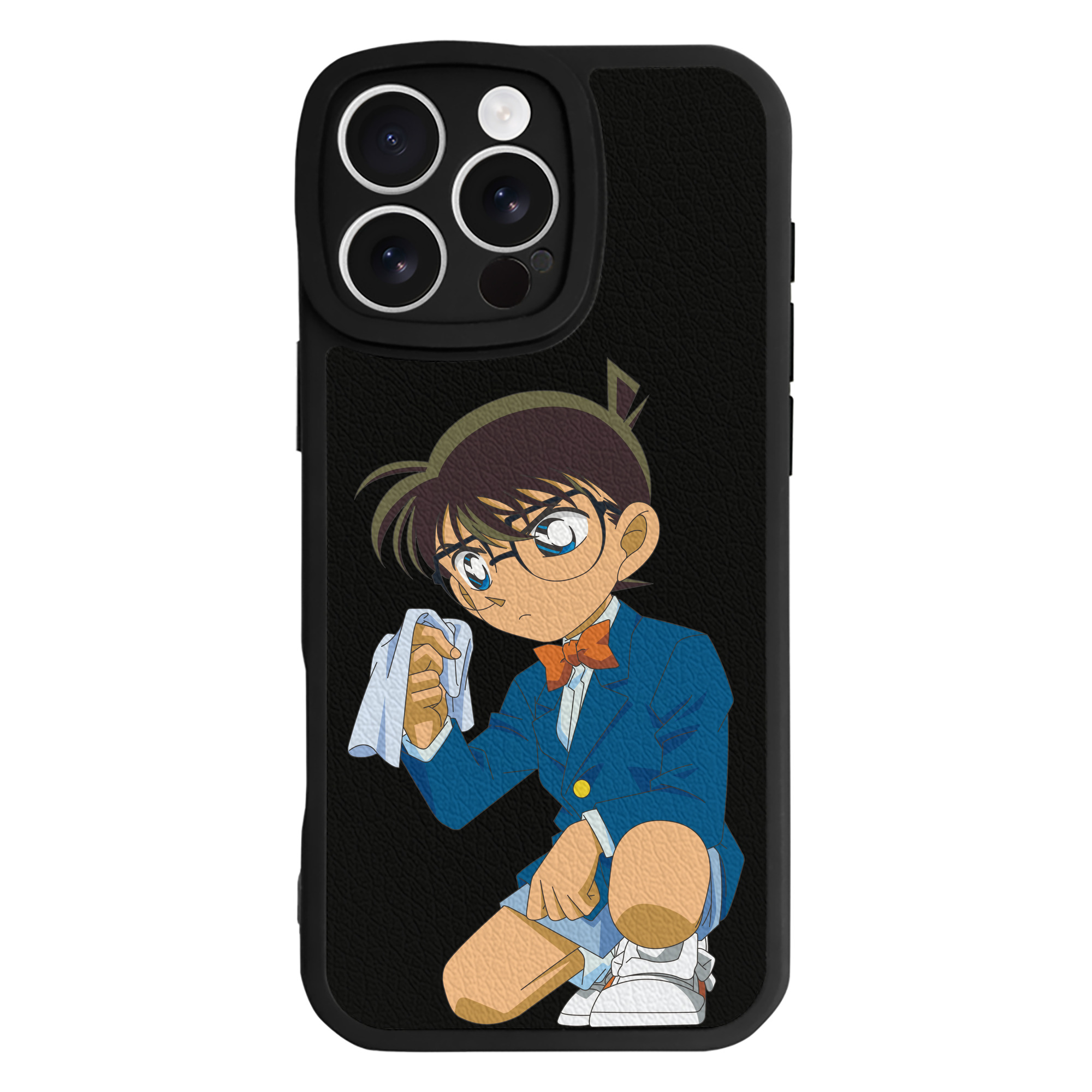 （画像用） 名探偵コナン 江戸川 コナン Detective Conan Conan Edogawa 【iPhone 16シリーズ対応】シリコンスマホケース（レザー調） 材質：シリコン